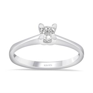 G Renk 0.15 Karat Pırlanta Tektaş Yüzük - IDL Sertifikalı