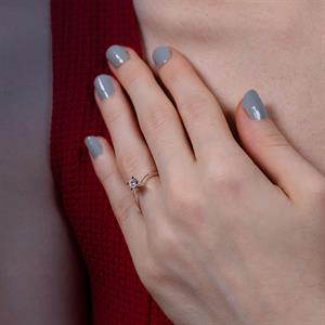 G Renk 0.22 Karat Pırlanta Tektaş Yüzük - IDL Sertifikalı