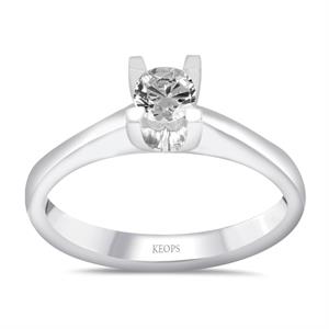 G Renk 0.25 Karat Pırlanta Tektaş Yüzük - IDL Sertifikalı