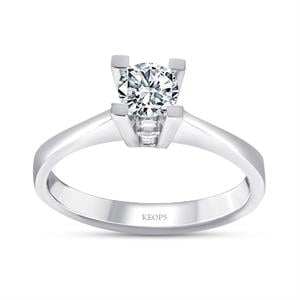 G Renk 0.30 Karat Pırlanta Tektaş Yüzük - HRD Sertifikalı