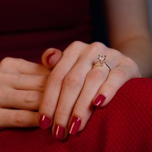 G Renk 0.60 Karat Pırlanta Tektaş Yüzük - HRD Sertifikalı