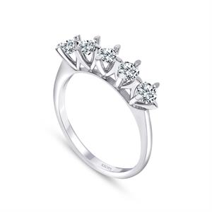 G Renk 0.45 Karat Pırlanta Beştaş Yüzük - IDL Sertifikalı