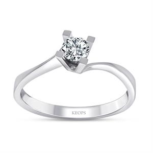 G Renk 0.22 Karat Pırlanta Tektaş Yüzük - IDL Sertifikalı