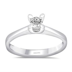 G Renk 0.25 Karat Pırlanta Tektaş Yüzük - IDL Sertifikalı