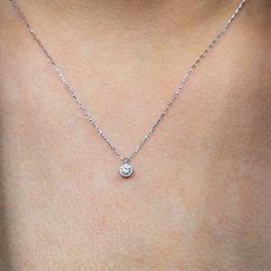 G Renk 0,10 Karat Pırlanta Tektaş Kolye