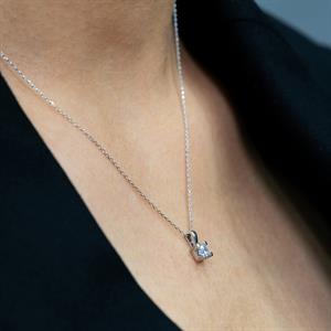 G Renk 0,25 Karat Pırlanta Tektaş Kolye