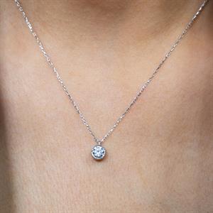 G Renk 0,35 Karat Pırlanta Tektaş Kolye