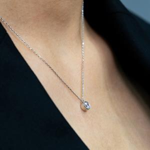 G Renk 0,40 Karat Pırlanta Tektaş Kolye