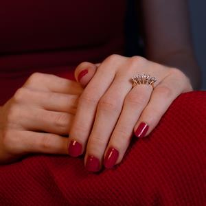 G Renk 0,65 Karat Pırlanta Beştaş Yüzük - IDL Sertifikalı