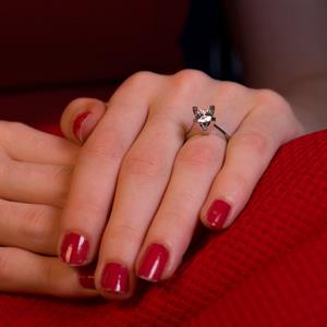 G Renk 1 Karat Pırlanta Tektaş Yüzük - HRD Sertifikalı