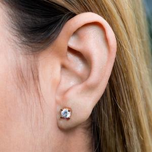 G Renk 1,00 Karat Pırlanta Tektaş Küpe