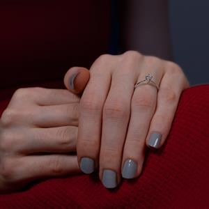 H Renk 0.15 Karat Pırlanta Tektaş Yüzük - IDL Sertifikalı