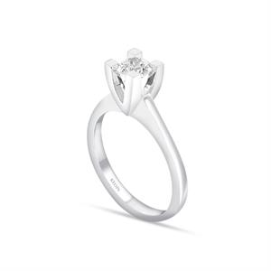 H Renk 0.40 Karat Pırlanta Tektaş Yüzük - HRD Sertifikalı