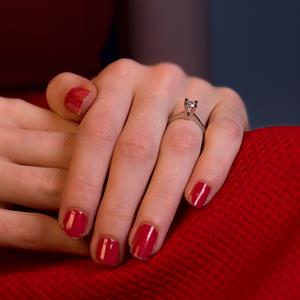 H Renk 0.30 Karat Pırlanta Tektaş Yüzük - HRD Sertifikalı