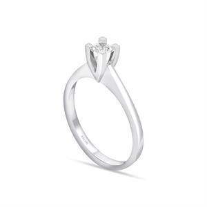 H Renk 0.15 Karat Pırlanta Tektaş Yüzük - IDL Sertifikalı