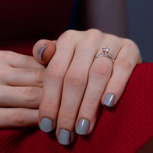 D Renk 0.40 Karat Pırlanta Tektaş Yüzük - HRD Sertifikalı