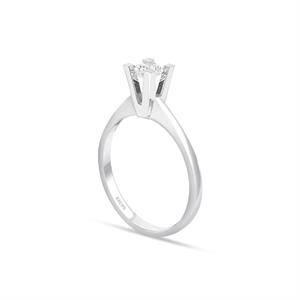 H Renk 0.30 Karat Pırlanta Tektaş Yüzük - HRD Sertifikalı
