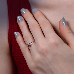 D Renk 0.40 Karat Pırlanta Tektaş Yüzük - HRD Sertifikalı