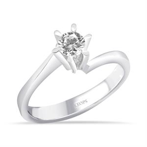 H Renk 0,30 Karat Pırlanta Tektaş Yüzük - HRD Sertifikalı