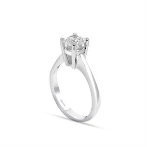 H Renk 1 Karat Pırlanta Tektaş Yüzük - HRD Sertifikalı