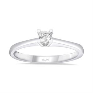 I Renk 0.10 Karat Pırlanta Tektaş Yüzük - IDL Sertifikalı