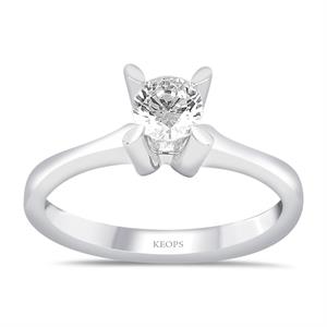 I Renk 0.30 Karat Pırlanta Tektaş Yüzük - HRD Sertifikalı