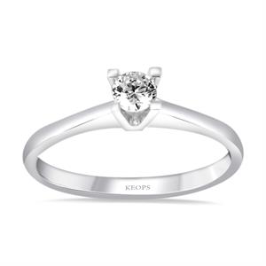 I Renk 0.15 Karat Pırlanta Tektaş Yüzük - IDL Sertifikalı