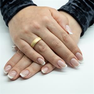 Kadın Yan Mat Klasik Bombeli Model Alyans