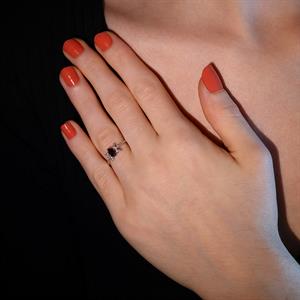 Pırlanta Damla Ametist Taşlı Yüzük