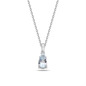 Pırlanta Damla Blue Topaz LEA Kolye