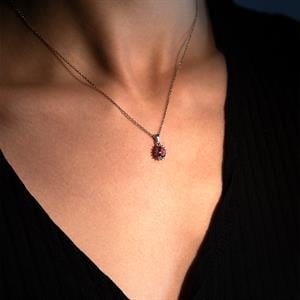 Pırlanta Damla Morganit Taşlı Kolye