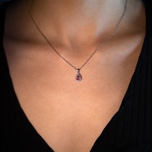 Pırlanta Damla Morganit Taşlı Kolye