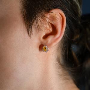 Pırlanta Damla Sitrin Baget Taşlı Küpe 