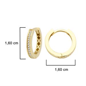 Pırlanta İnce Şerit Altın Halka Küpe 