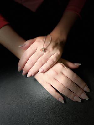 Pırlanta Kalpli Sitrin Taşlı Kolye