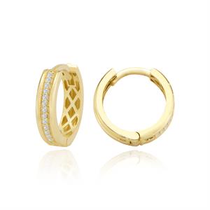 Pırlanta Şerit Altın Halka Küpe 