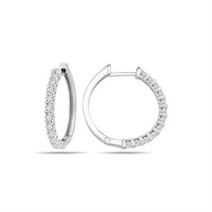 Pırlanta Taşlı Halka Küpe 2.00 cm Çaplı - IDL Sertifikalı - 1100669