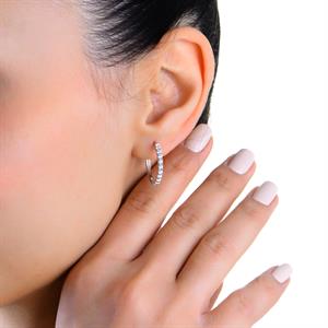 Pırlanta Taşlı Halka Küpe 2.00 cm Çaplı - IDL Sertifikalı - 1100669