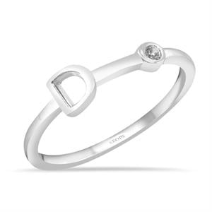 Pırlanta Trend D Harfi Yüzük Beyaz