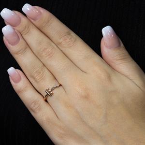 Pırlanta Trend E Harfi Yüzük Rose