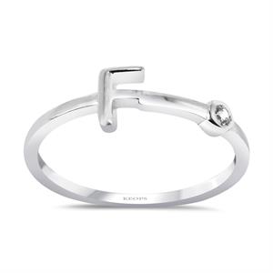 Pırlanta Trend F Harfi Yüzük Sarı