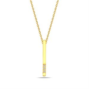 Pırlanta Vintage Çubuk Kolye - IDL Sertifikalı