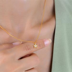 Pırlanta Yıldız Kolye - IDL Sertifikalı