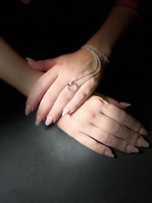 Pırlanta Yuvarlak Pırlanta Ruby Yakut Sonsuzluk  Kolye 