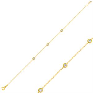 Pırlanta Zincirli Büyük Tektaş Bileklik - IDL Sertifikalı