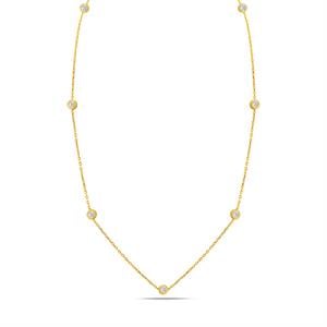 Pırlanta Zincirli Büyük Tektaş Kolye - IDL Sertifikalı