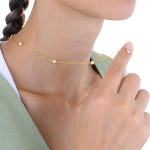 Pırlanta Zincirli Büyük Tektaş Kolye - IDL Sertifikalı