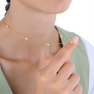 Pırlanta Zincirli İnce Tektaş Kolye - IDL Sertifikalı