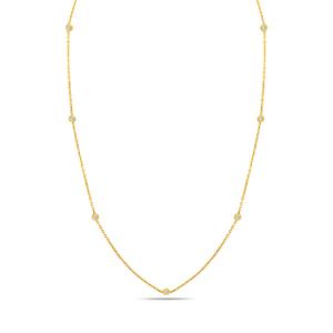 Pırlanta Zincirli İnce Tektaş Kolye - IDL Sertifikalı