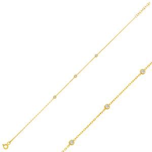 Pırlanta Zincirli Orta Tektaş Bileklik - IDL Sertifikalı